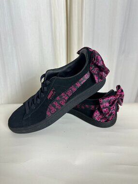 PUMA x Barbie Suede Classic 50th Anniversary Black Pink Bow Sneakers